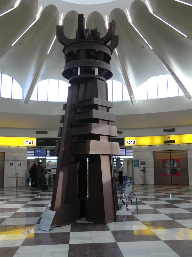 Large steel chess king sculpture