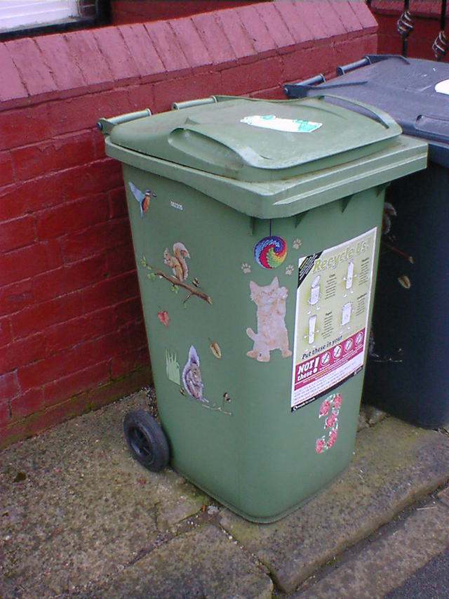 Cute animal stickers Cute animal stickers on a wheelie bin